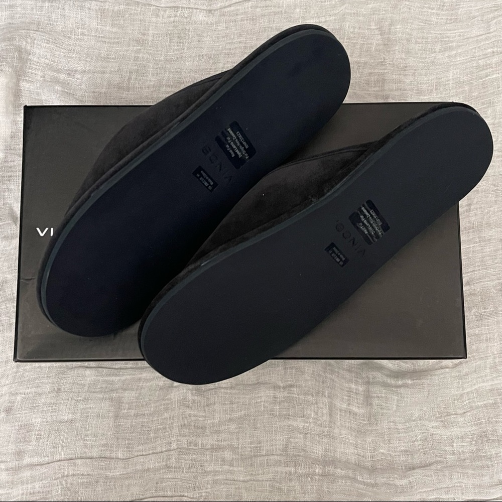 New in Box Vince Hampton Shearling Lined Slippers Color Black Size 8 - Picture 2 of 3